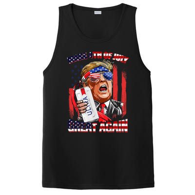 Make 4th Of July Great Again Funny Trump Drinking Beer PosiCharge Competitor Tank