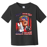 Make 4th Of July Great Again Funny Trump Drinking Beer Toddler T-Shirt