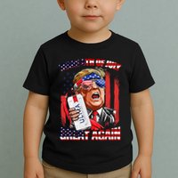 Make 4th Of July Great Again Funny Trump Drinking Beer Toddler T-Shirt
