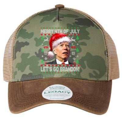 Merry 4th Of July Let's Go Branson Brandon Ugly Sweater Legacy Tie Dye Trucker Hat