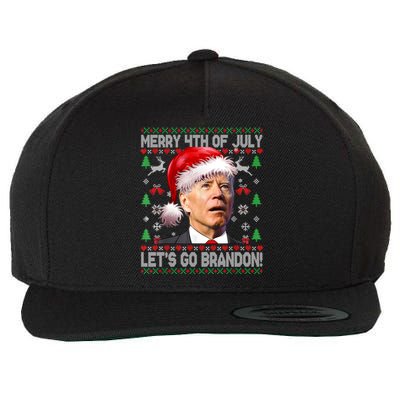 Merry 4th Of July Let's Go Branson Brandon Ugly Sweater Wool Snapback Cap