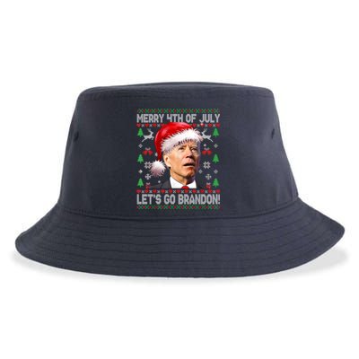 Merry 4th Of July Let's Go Branson Brandon Ugly Sweater Sustainable Bucket Hat