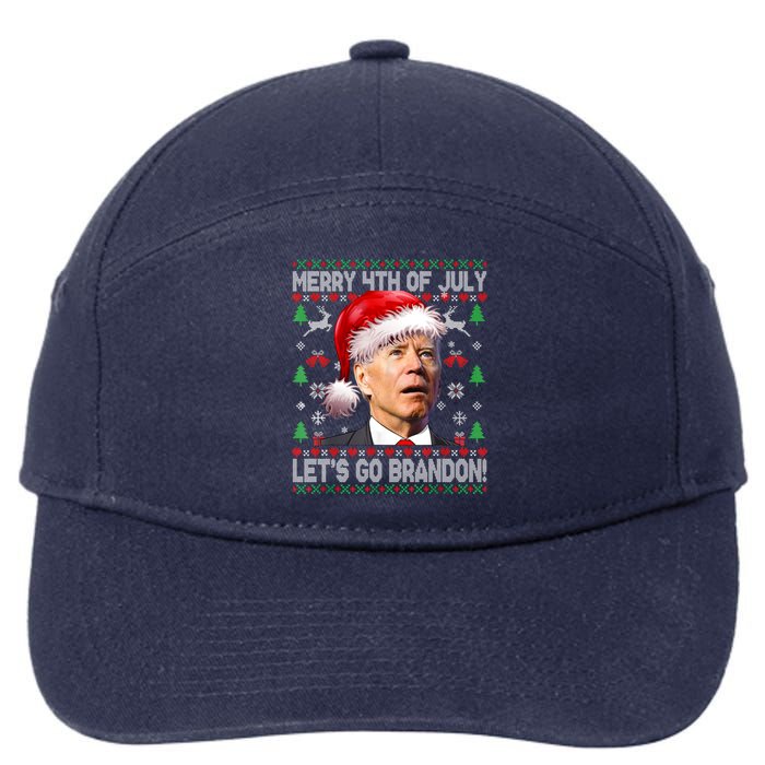 Merry 4th Of July Let's Go Branson Brandon Ugly Sweater 7-Panel Snapback Hat