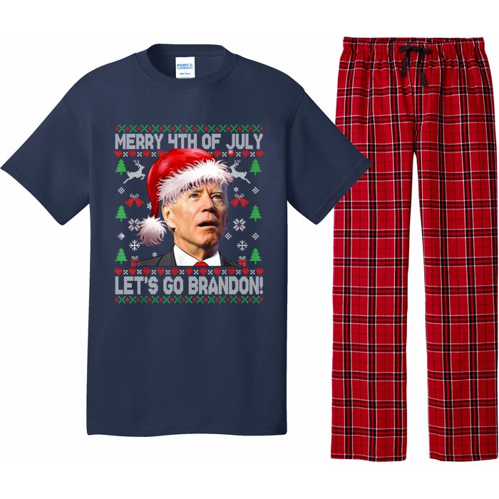 Merry 4th Of July Let's Go Branson Brandon Ugly Sweater Pajama Set