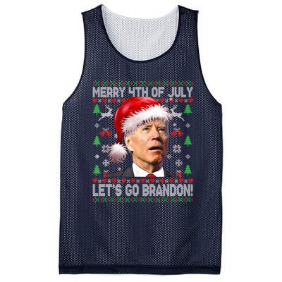 Merry 4th Of July Let's Go Branson Brandon Ugly Sweater Mesh Reversible Basketball Jersey Tank