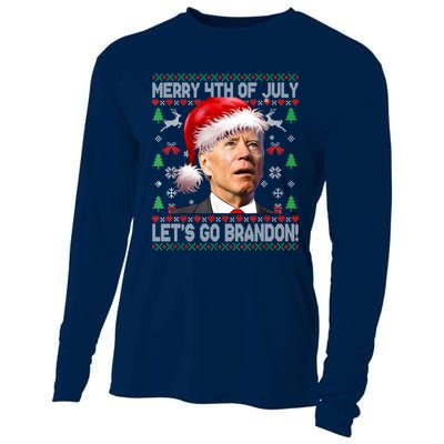 Merry 4th Of July Let's Go Branson Brandon Ugly Sweater Cooling Performance Long Sleeve Crew