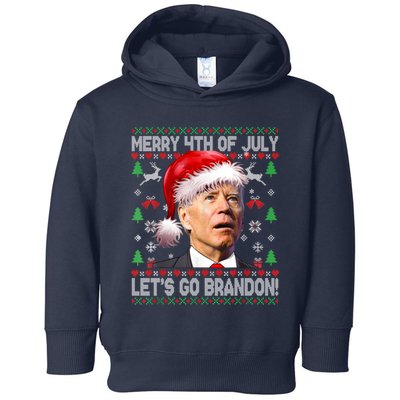 Merry 4th Of July Let's Go Branson Brandon Ugly Sweater Toddler Hoodie