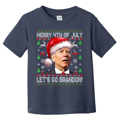 Merry 4th Of July Let's Go Branson Brandon Ugly Sweater Toddler T-Shirt