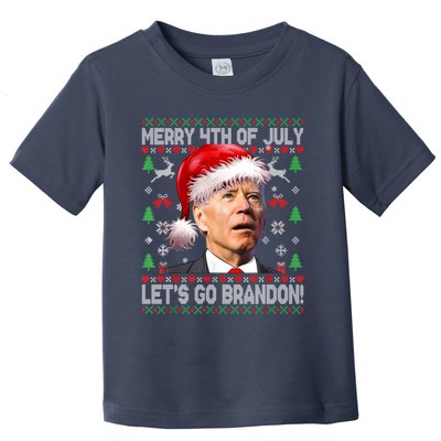 Merry 4th Of July Let's Go Branson Brandon Ugly Sweater Toddler T-Shirt