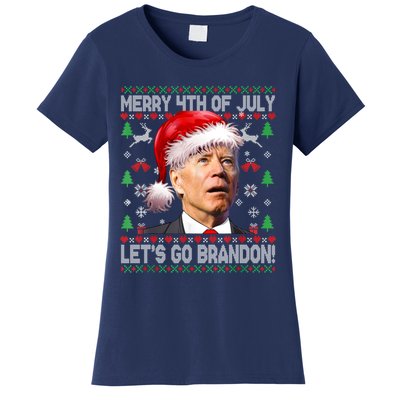 Merry 4th Of July Let's Go Branson Brandon Ugly Sweater Women's T-Shirt