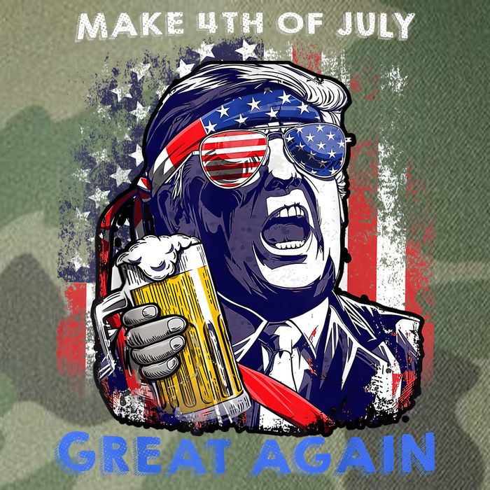 Make 4th Of July Great Again Funny Trump Drinking Beer Legacy Tie Dye Trucker Hat