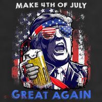 Make 4th Of July Great Again Funny Trump Drinking Beer Cool Comfort Performance Bucket Hat