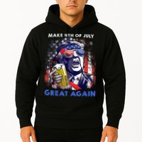 Make 4th Of July Great Again Funny Trump Drinking Beer Hoodie