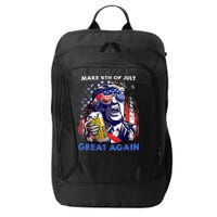 Make 4th Of July Great Again Funny Trump Drinking Beer City Backpack