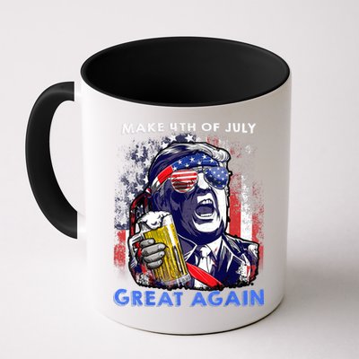 Make 4th Of July Great Again Funny Trump Drinking Beer Mug