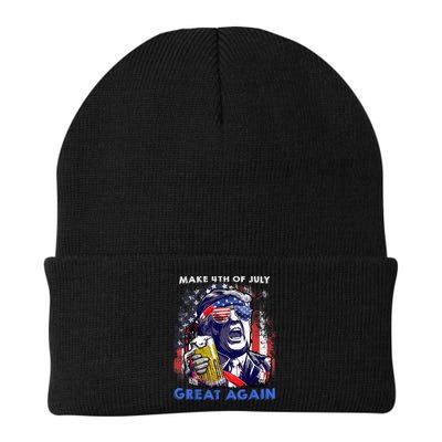 Make 4th Of July Great Again Funny Trump Drinking Beer Beanie