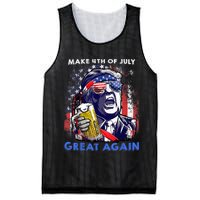 Make 4th Of July Great Again Funny Trump Drinking Beer Mesh Reversible Basketball Jersey Tank