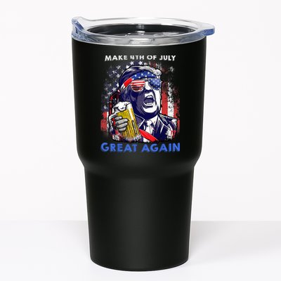 Make 4th Of July Great Again Funny Trump Drinking Beer Tumbler