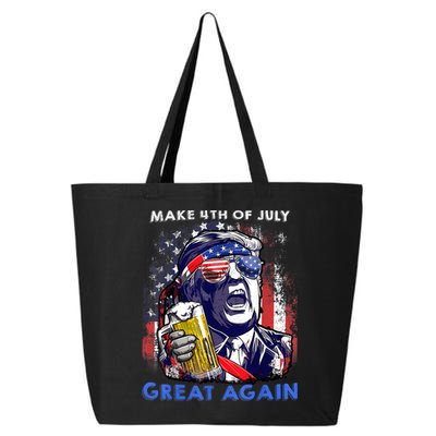 Make 4th Of July Great Again Funny Trump Drinking Beer 25L Jumbo Tote