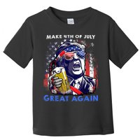 Make 4th Of July Great Again Funny Trump Drinking Beer Toddler T-Shirt
