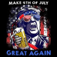 Make 4th Of July Great Again Funny Trump Drinking Beer Short Acrylic Beanie