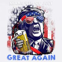 Make 4th Of July Great Again Funny Trump Drinking Beer Garment-Dyed Sweatshirt