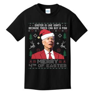 Merry 4th Of Easter Funny Joe Biden Sweater Ugly Christmas Kids T-Shirt