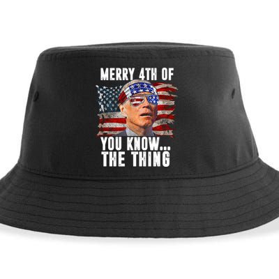 Merry 4th Of You Know The Thing Funny Biden Sustainable Bucket Hat