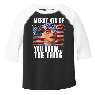 Merry 4th Of You Know The Thing Funny Biden Toddler Fine Jersey T-Shirt