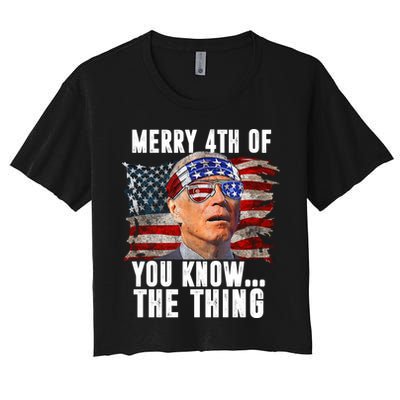 Merry 4th Of You Know The Thing Funny Biden Crop Top