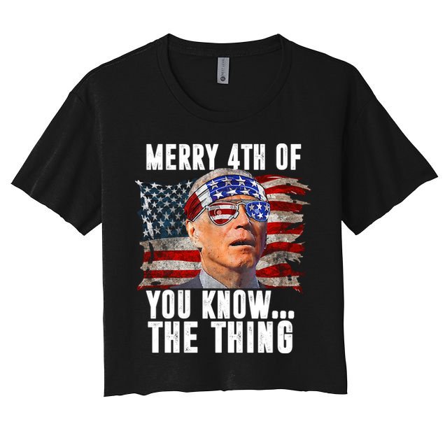 Merry 4th Of You Know The Thing Funny Biden Crop Top