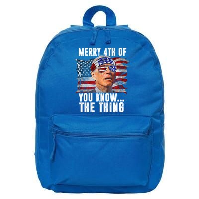 Merry 4th Of You Know The Thing Funny Biden 16 in Basic Backpack