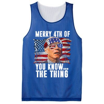Merry 4th Of You Know The Thing Funny Biden Mesh Reversible Basketball Jersey Tank
