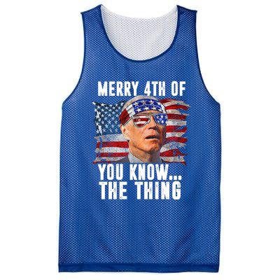 Merry 4th Of You Know The Thing Funny Biden Mesh Reversible Basketball Jersey Tank