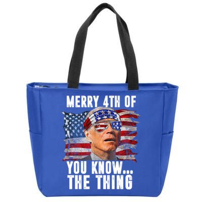 Merry 4th Of You Know The Thing Funny Biden Zip Tote Bag