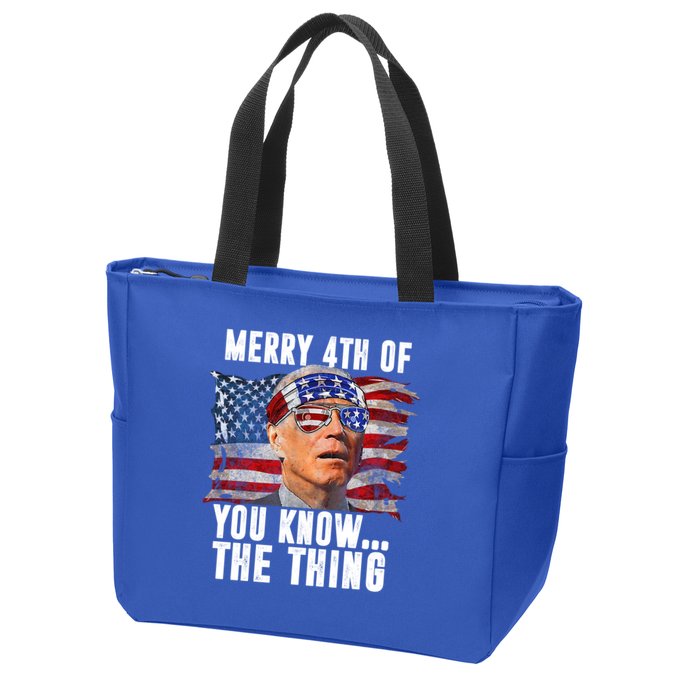 Merry 4th Of You Know The Thing Funny Biden Zip Tote Bag