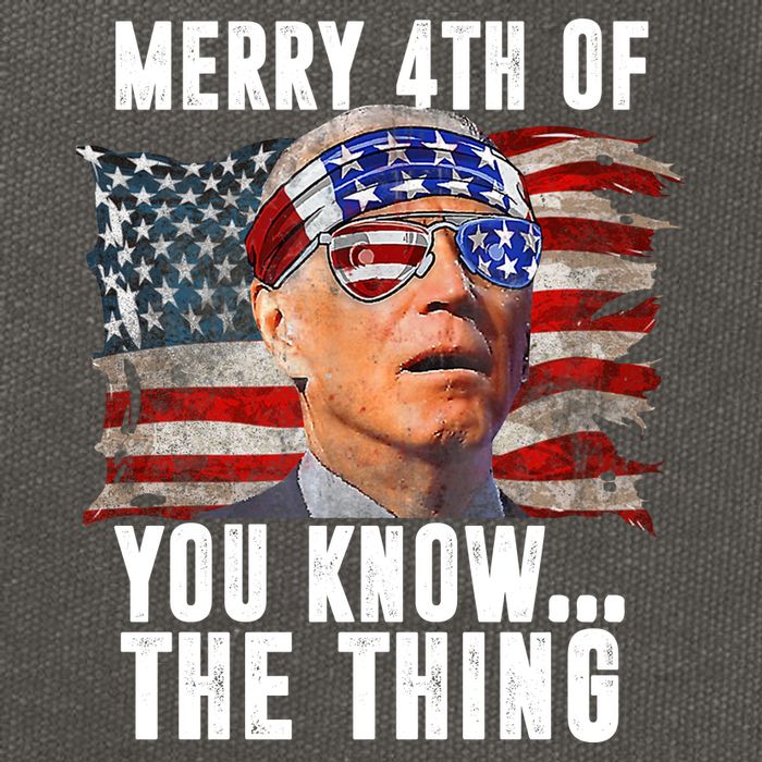 Merry 4th Of You Know The Thing Funny Biden Cotton Canvas Backpack