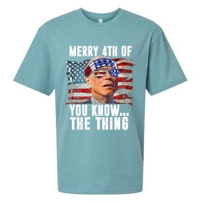 Merry 4th Of You Know The Thing Funny Biden Sueded Cloud Jersey T-Shirt