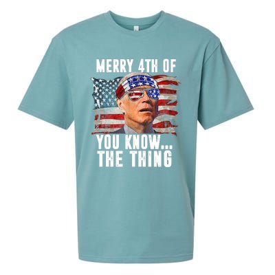 Merry 4th Of You Know The Thing Funny Biden Sueded Cloud Jersey T-Shirt