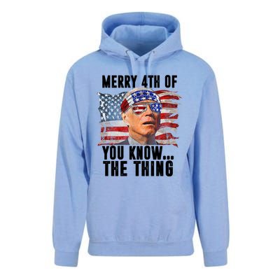 Merry 4th Of You Know The Thing Funny Biden Unisex Surf Hoodie