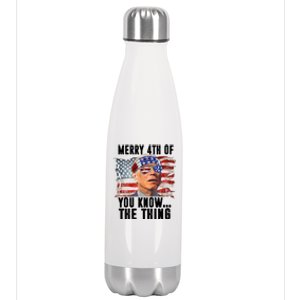 Merry 4th Of You Know The Thing Funny Biden Stainless Steel Insulated Water Bottle