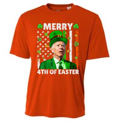 Merry 4th Of St Patricks Day Joe Biden Leprechaun Hat Clover Gift Cooling Performance Crew T-Shirt