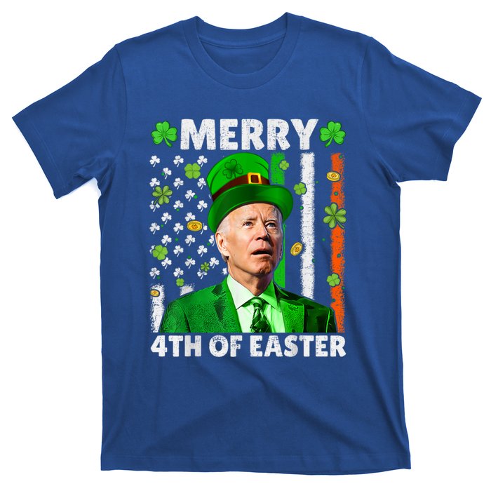 Merry 4th Of St Patricks Day Joe Biden Leprechaun Hat Clover Gift T-Shirt