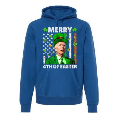 Merry 4th Of St Patricks Day Joe Biden Leprechaun Hat Clover Gift Premium Hoodie