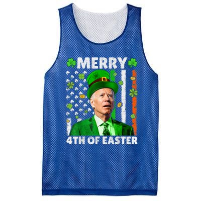 Merry 4th Of St Patricks Day Joe Biden Leprechaun Hat Clover Gift Mesh Reversible Basketball Jersey Tank