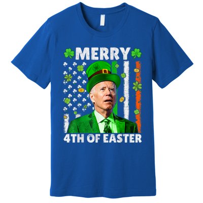 Merry 4th Of St Patricks Day Joe Biden Leprechaun Hat Clover Gift Premium T-Shirt