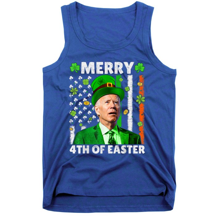 Merry 4th Of St Patricks Day Joe Biden Leprechaun Hat Clover Gift Tank Top