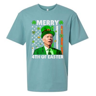 Merry 4th Of St Patricks Day Joe Biden Leprechaun Hat Clover Gift Sueded Cloud Jersey T-Shirt