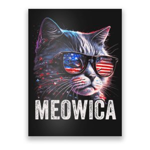 Meowica 4th Of July Cat American Flag America Usa Funny Poster