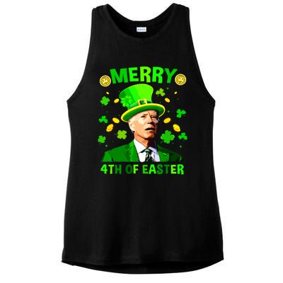 Merry 4th Of St Patricks Day Funny Joe Biden Leprechaun Hat Ladies PosiCharge Tri-Blend Wicking Tank